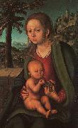 Lucas  Cranach The Madonna with the Bunch of Grapes oil on canvas